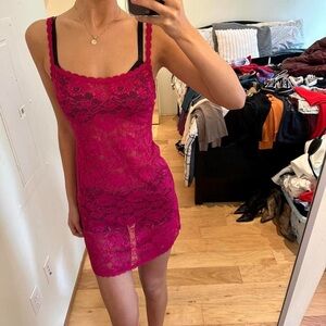 Vintage Pink Lace Mini Dress